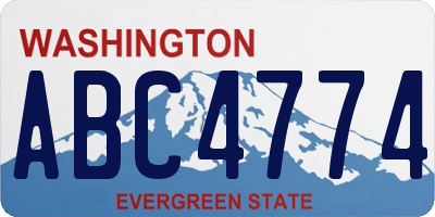 WA license plate ABC4774