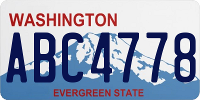 WA license plate ABC4778