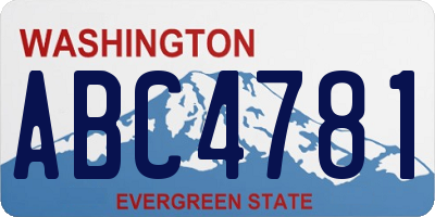 WA license plate ABC4781