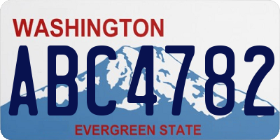 WA license plate ABC4782