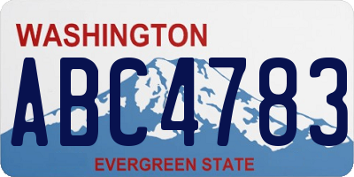 WA license plate ABC4783