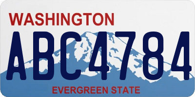 WA license plate ABC4784