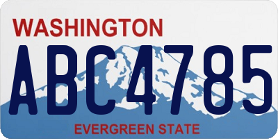WA license plate ABC4785