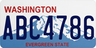 WA license plate ABC4786