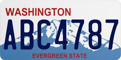 WA license plate ABC4787
