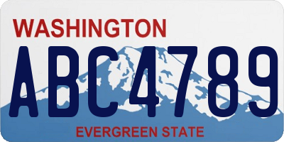 WA license plate ABC4789