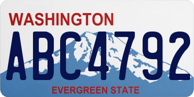 WA license plate ABC4792