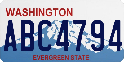WA license plate ABC4794