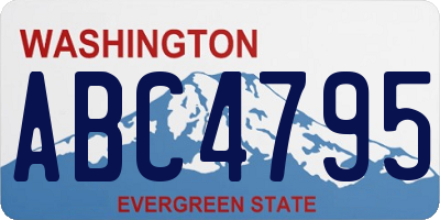 WA license plate ABC4795