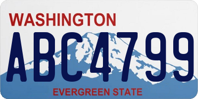 WA license plate ABC4799