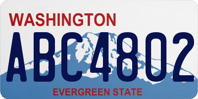 WA license plate ABC4802