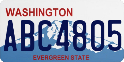 WA license plate ABC4805