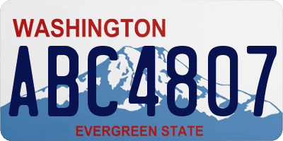 WA license plate ABC4807