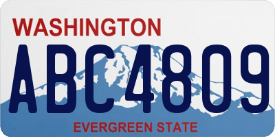 WA license plate ABC4809