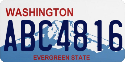 WA license plate ABC4816