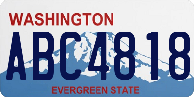 WA license plate ABC4818