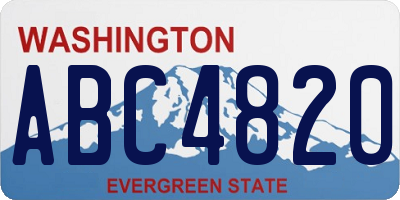 WA license plate ABC4820