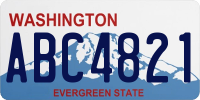 WA license plate ABC4821