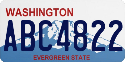 WA license plate ABC4822