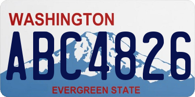 WA license plate ABC4826