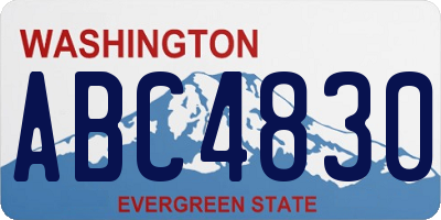 WA license plate ABC4830