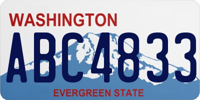 WA license plate ABC4833
