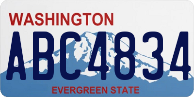 WA license plate ABC4834