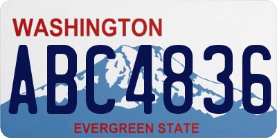 WA license plate ABC4836