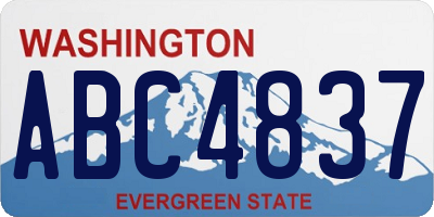 WA license plate ABC4837