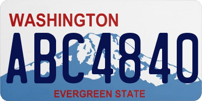 WA license plate ABC4840