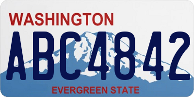 WA license plate ABC4842