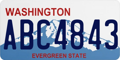 WA license plate ABC4843