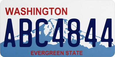 WA license plate ABC4844