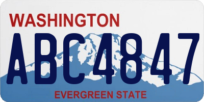 WA license plate ABC4847