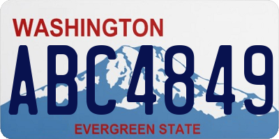 WA license plate ABC4849