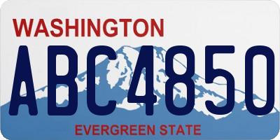 WA license plate ABC4850