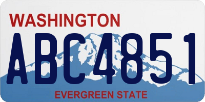 WA license plate ABC4851