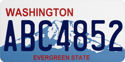 WA license plate ABC4852
