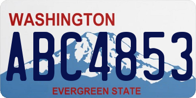 WA license plate ABC4853