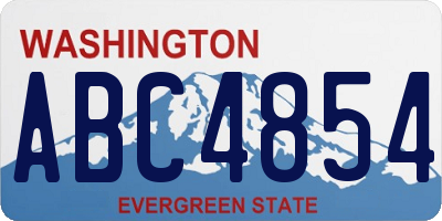 WA license plate ABC4854