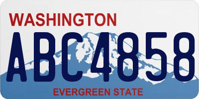 WA license plate ABC4858