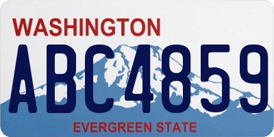 WA license plate ABC4859