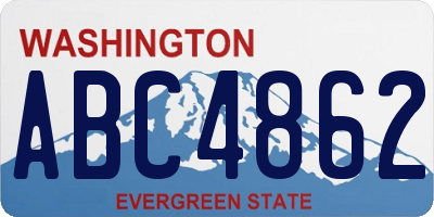 WA license plate ABC4862