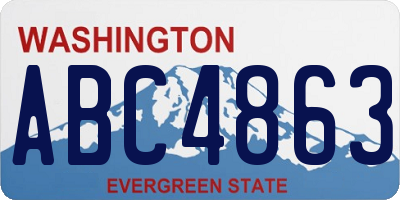 WA license plate ABC4863