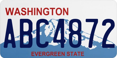 WA license plate ABC4872