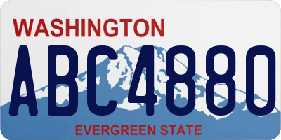WA license plate ABC4880