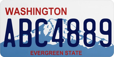 WA license plate ABC4889