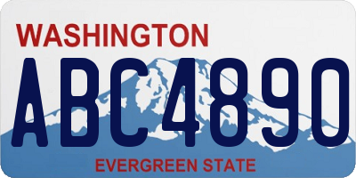 WA license plate ABC4890