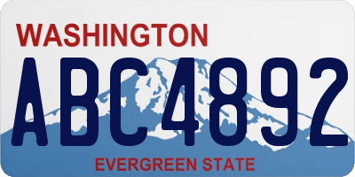 WA license plate ABC4892