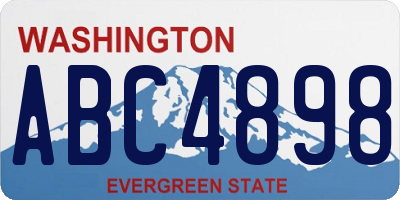 WA license plate ABC4898